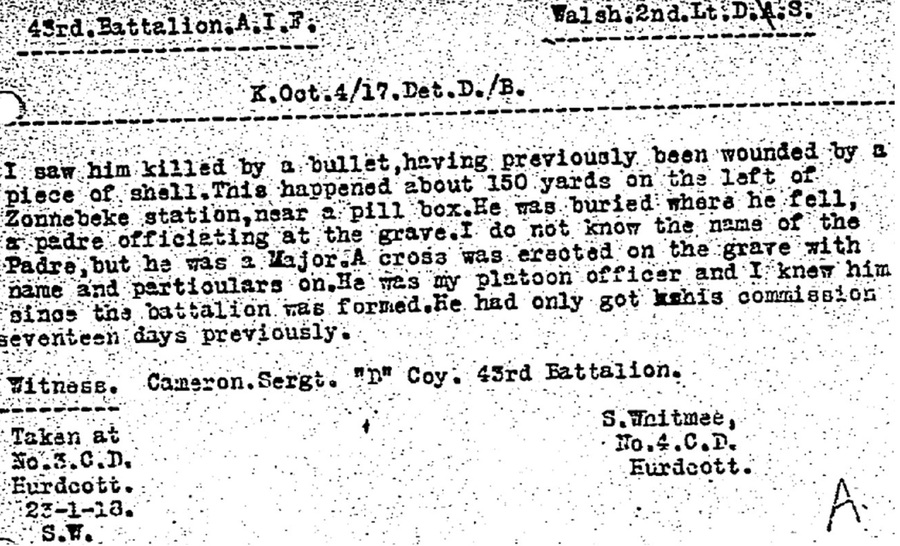 Virtual War Memorial D'Arcy Stuart WALSH